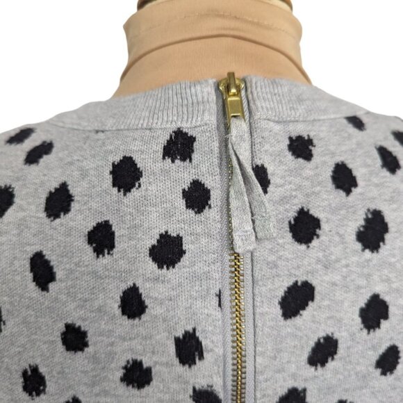H & M Cotton Polka Dot Midweight Crew Neck Sweater Gray Black Size Small - Picture 9 of 12